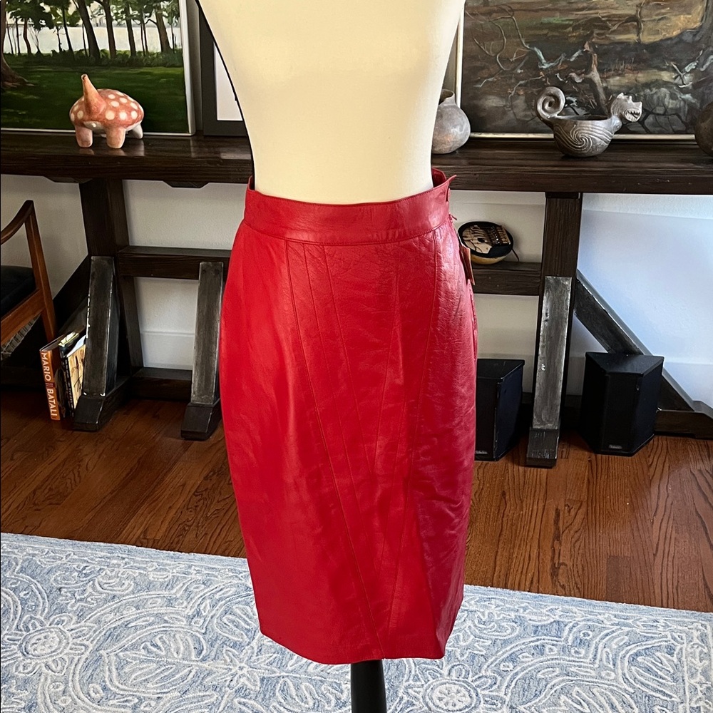 Elegant Red Midi Skirt Jenny brand